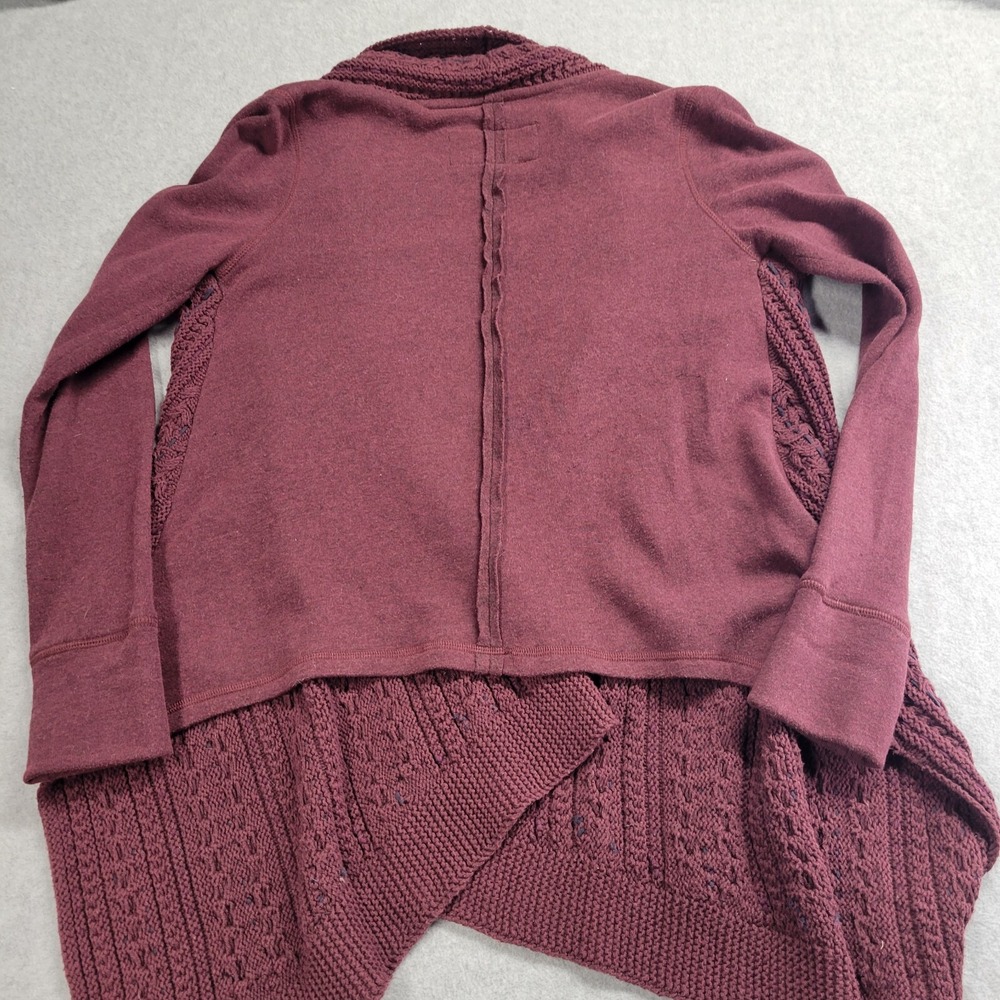 Anthropologie‎ Saturday Sunday Cardigan Sweater Womens Size S Burgundy Comfycore - Picture 10 of 11